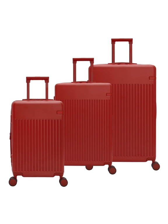 Transit 3-Piece Expandable Hardside Spinner Luggage Set , 20" Carry-on, 24 and 28" Checked Luggage, Red