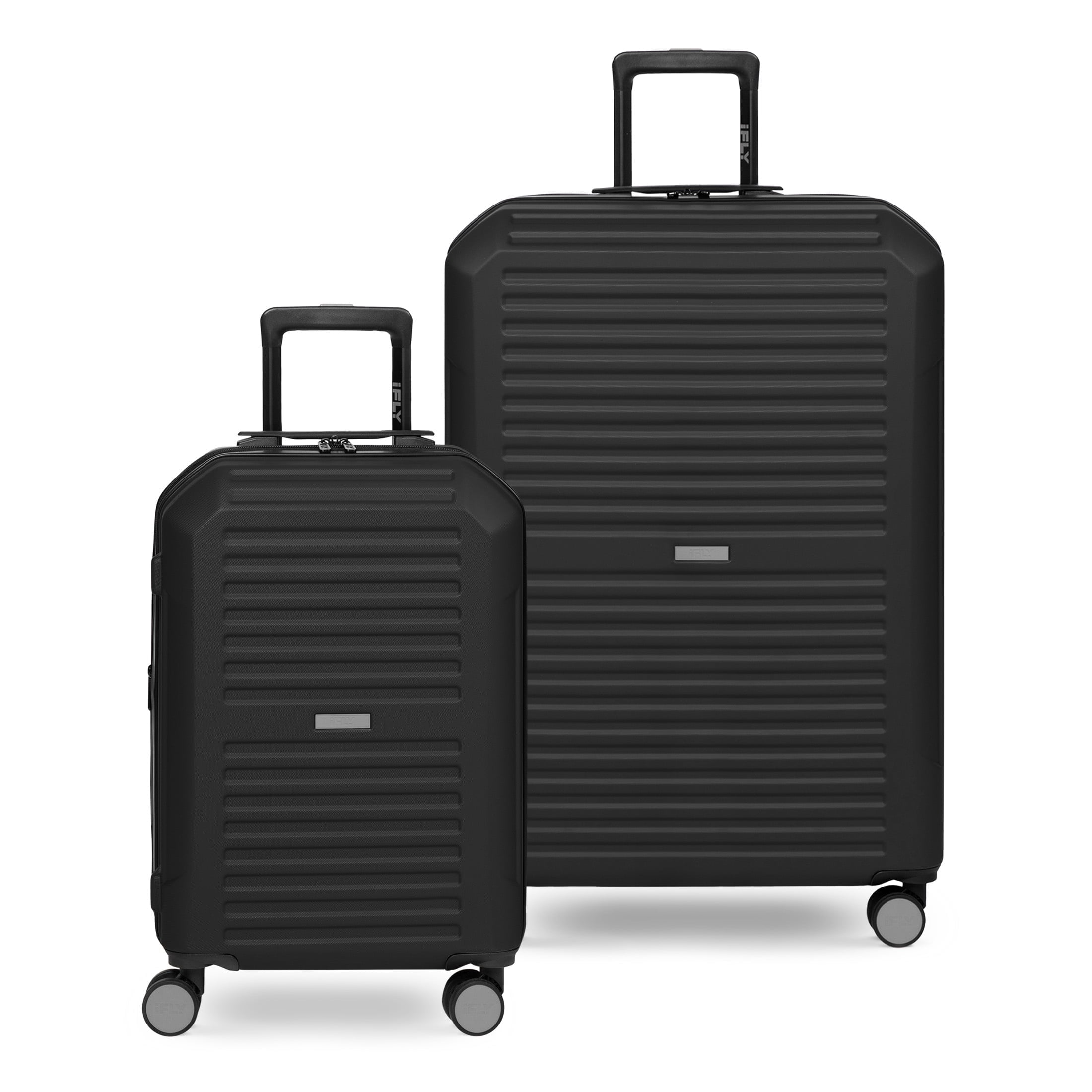 iFLY Venture 2-Piece Expandable Hardside Spinner Luggage Set , 20" Carry-on and 28" Checked Luggage, Black