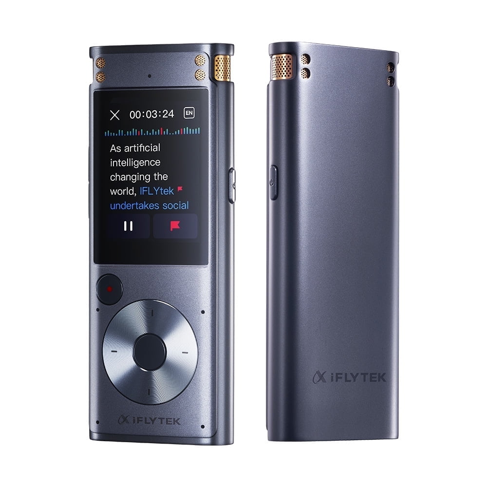iFLYTEK 32G Voice Recorder Rechargeable LCD Screen 5-Language Voice-to-Text, Noise Reduction, AI Voice Recorder for Meetings, Interviews, Learning2000mAh Battery for 175-Hour Marathon Power