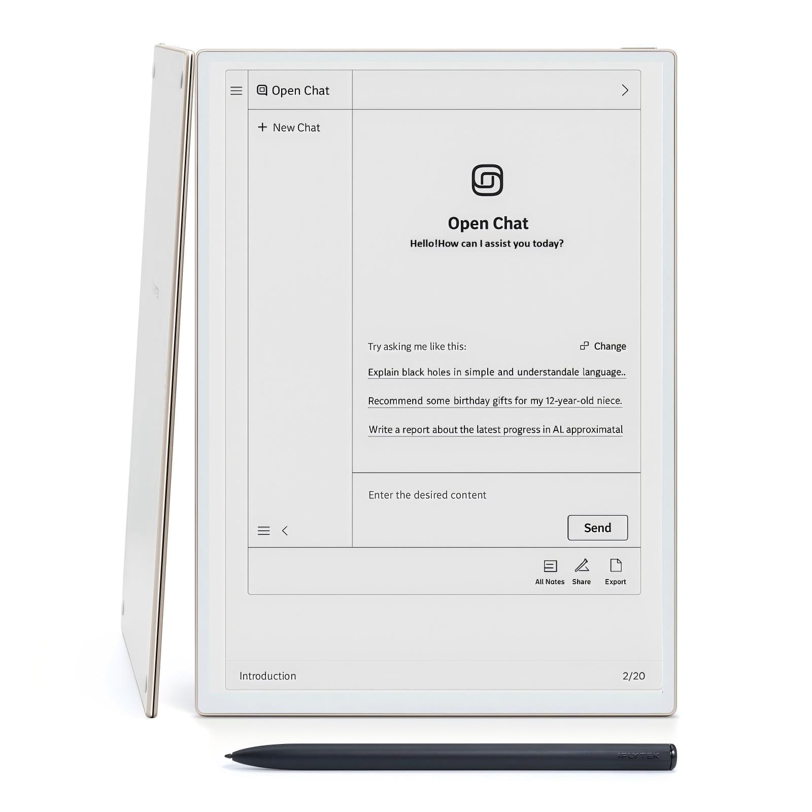 iFLYTEK AINOTE 2 10.65 E-Ink Paper Tablet, 4.2mm Ultra-Thin AI Note Taking Tablet with 16-Language Transcription for Meeting&Google Play Compatible