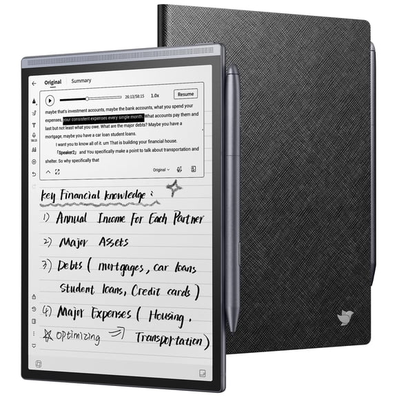 iFLYTEK AINOTE Air 2 8.2" E Ink Digital Notebook with Pen and Folio Case, AI Note Taking Tablet with Meeting Summaries, Multilingual Transcription, Translation and Handwriting to Text