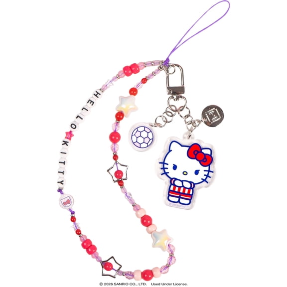 iFace Hello Kitty and Friends Beaded Wristlet Universal Charm Strap [Soccer Series] – Cute Wrist Strap for Cell Phone Camera Keys AirPods – Hello Kitty