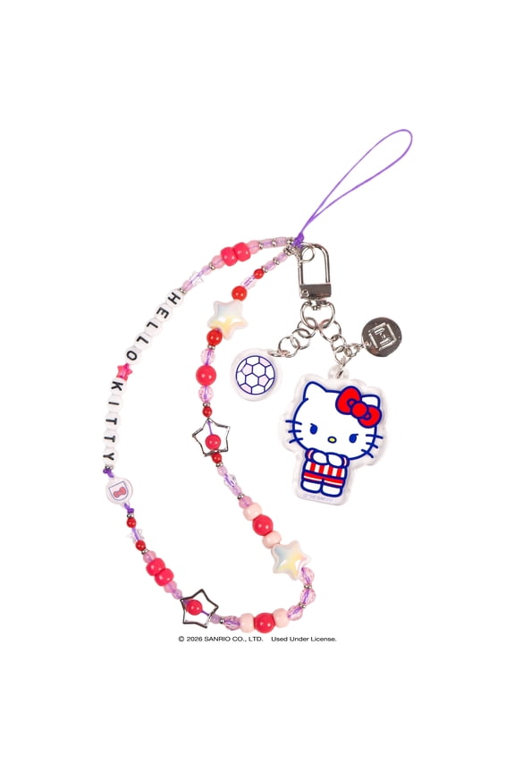 Hello Kitty and Friends Beaded Wristlet Universal Charm Strap [Soccer Series] – Cute Wrist Strap for Cell Phone Camera Keys AirPods – Hello Kitty