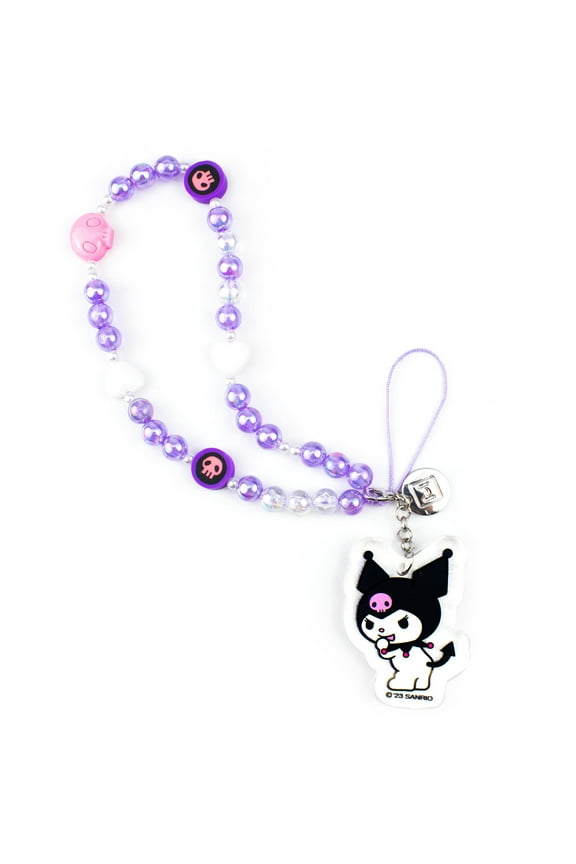 Hello Kitty and Friends Beaded Wristlet Universal Phone Charm Strap - Cute Wrist Chain Lanyard Aesthetic Decor Strap for Cell Phone Camera Keys AirPods Keychains – Kuromi