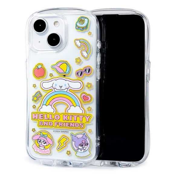 iFace Hello Kitty and Friends Clear Compatible with iPhone 15 Case [Look in] Drop Tested Hybrid Cell Phone Grip Cover  Supercute Stickers
