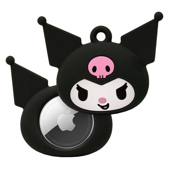iFace Licensed Apple AirTag Cute Special Silicone Character Protective Cover with Carabiner Keychain Clip AirTags Case for Girls and Women - Kuromi