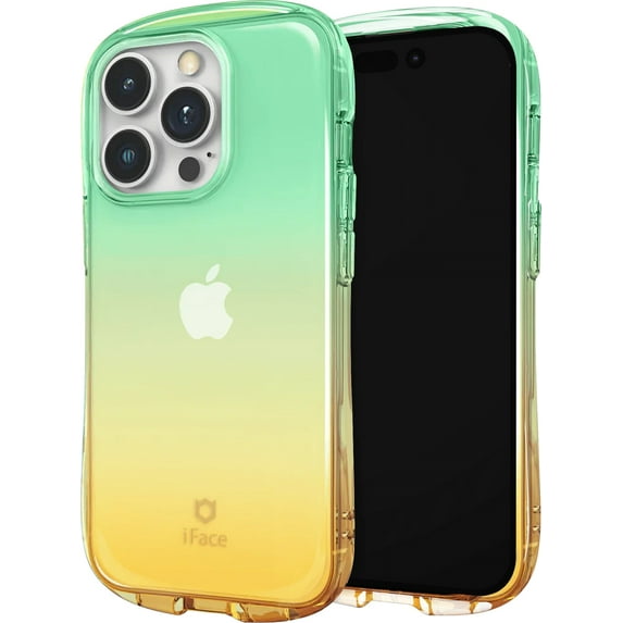 iFace Look In Lolly (Apple iPhone 14 Pro) Shockproof Transparent Gradient Color Hard Phone Case for Girls Women Adults - Forest Apricot
