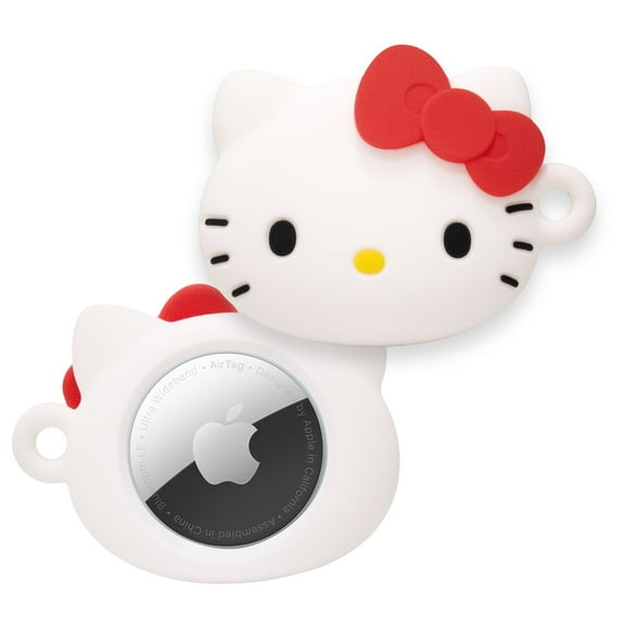iFace Special Edition Silicone Protective Cover Designed for Apple AirTags [Cute Character Case] [Carabiner Keychain Clip Included] - Hello Kitty