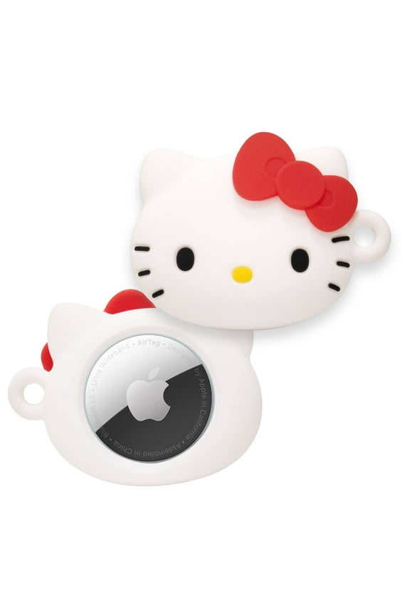 Special Edition Silicone Protective Cover Designed for Apple AirTags [Cute Character Case] [Carabiner Keychain Clip Included] - Hello Kitty