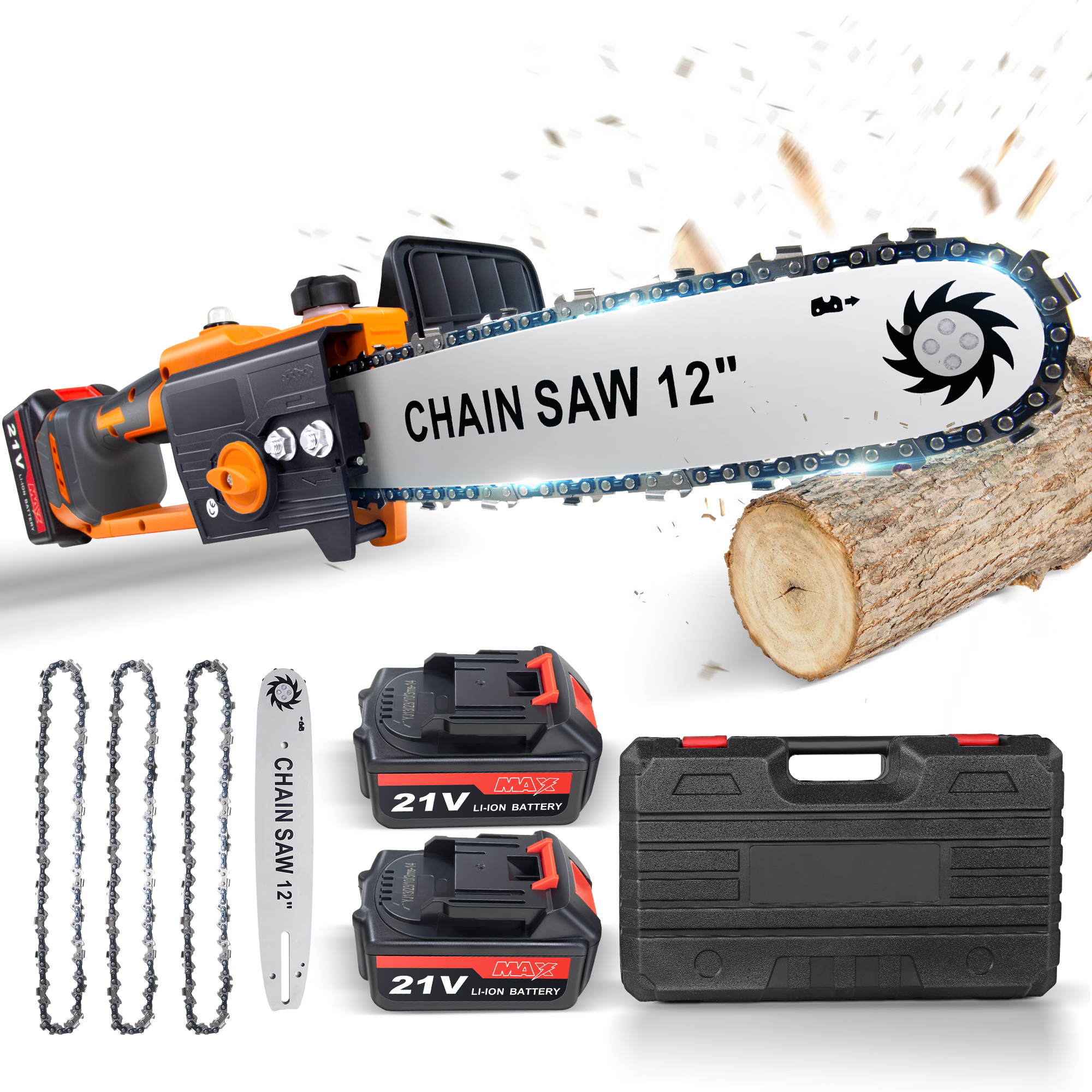 Mini Chain Saw XGeek 6Inch Mini Chainsaw with 2 Battery 2 Chains