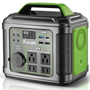 iFanze 300W Portable Power Station, 296Wh 80000mAh Outdoor Solar Generator Quick Charge 110V AC DC Ports for Home Backup, Outdoor RV Camping, Emergency Lithium Battery Outages,Black(No Solar Panel)