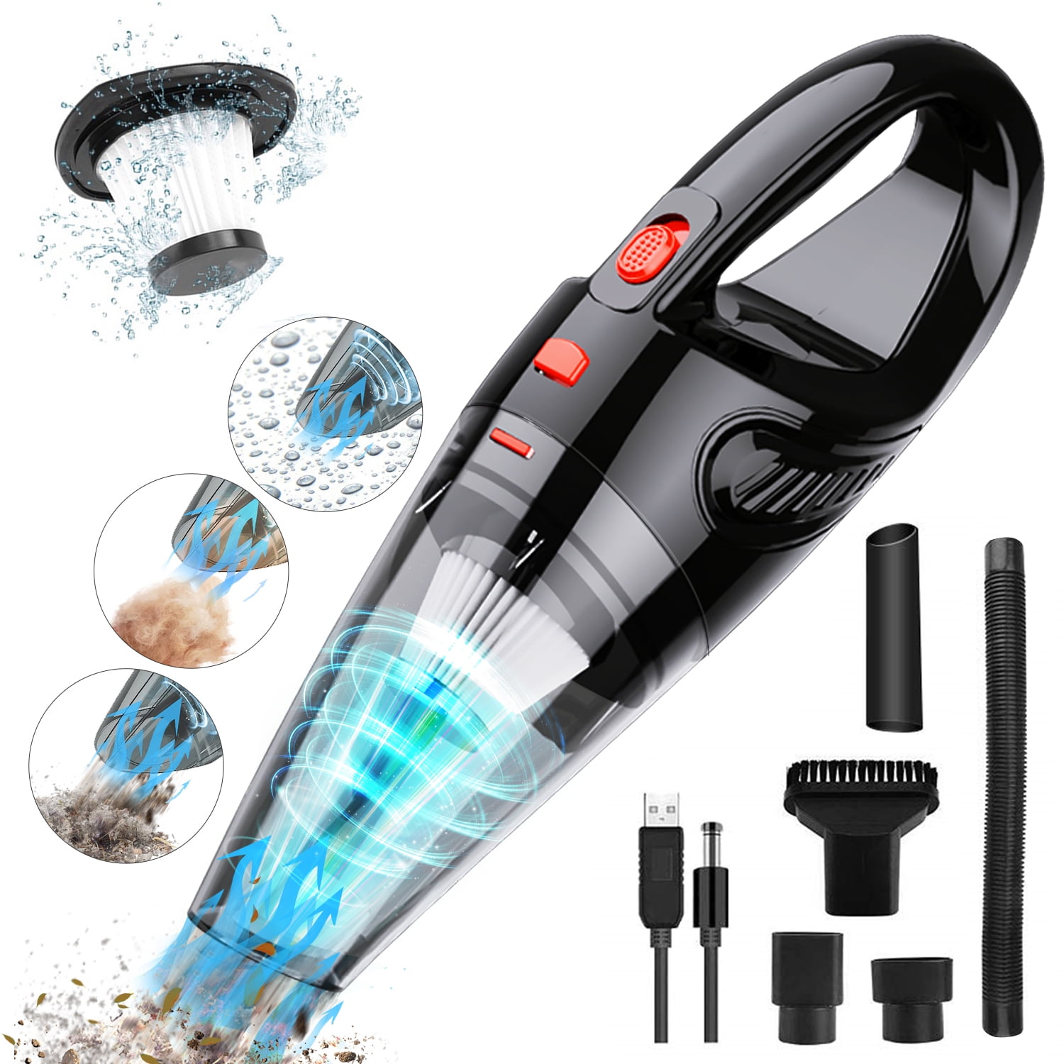 Car Vacuum Portable Car Vacuum Cleaner High Power 10000PA With Detachable  Power Bank, Handheld Vacuum Cordless 7500 MAh Battery, Small Hand Vacuum  With USB Charging For Car, Home, Office
