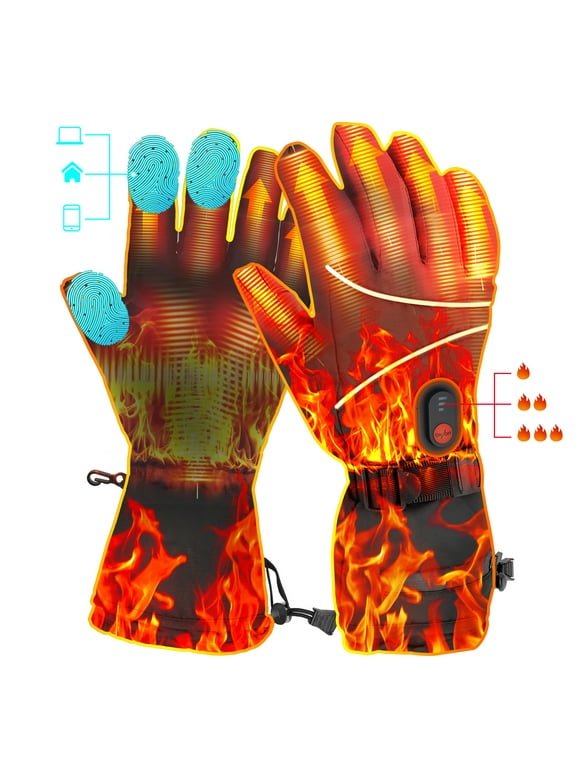 iFanze Heated Gloves, Outdoor Indoor Rechargeable Hand Warmer Glove Liners for Climbing Hiking Cycling, 7.4V Fast Heating, Winter Must Have Thermal Heated Motorcycle Gloves, Universal Size