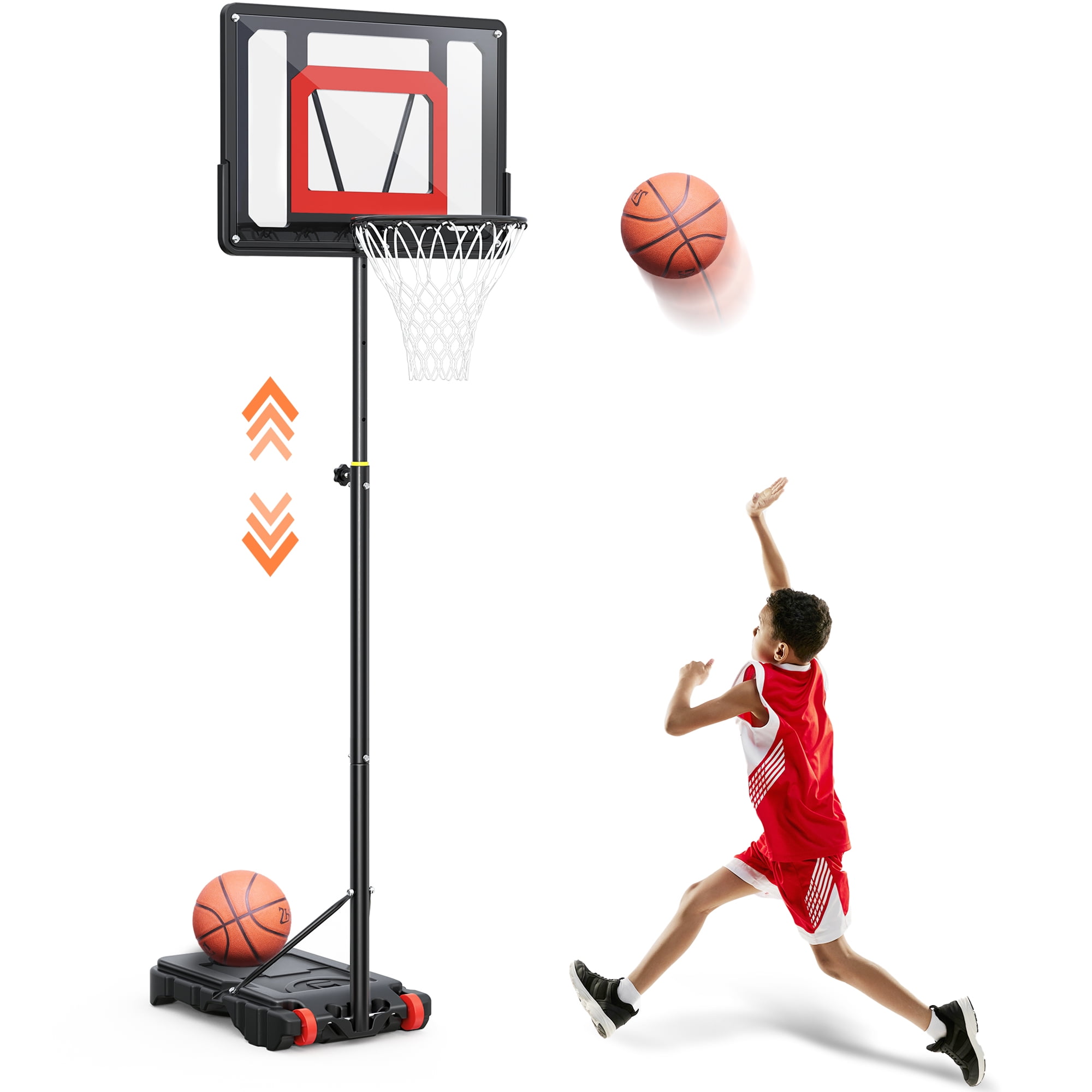 iFanze Portable Basketball Hoop Outdoor Basketball Goal 5 7Ft Adjustable Height Basketball Court for Kids Adults Play Indoor Outdoor