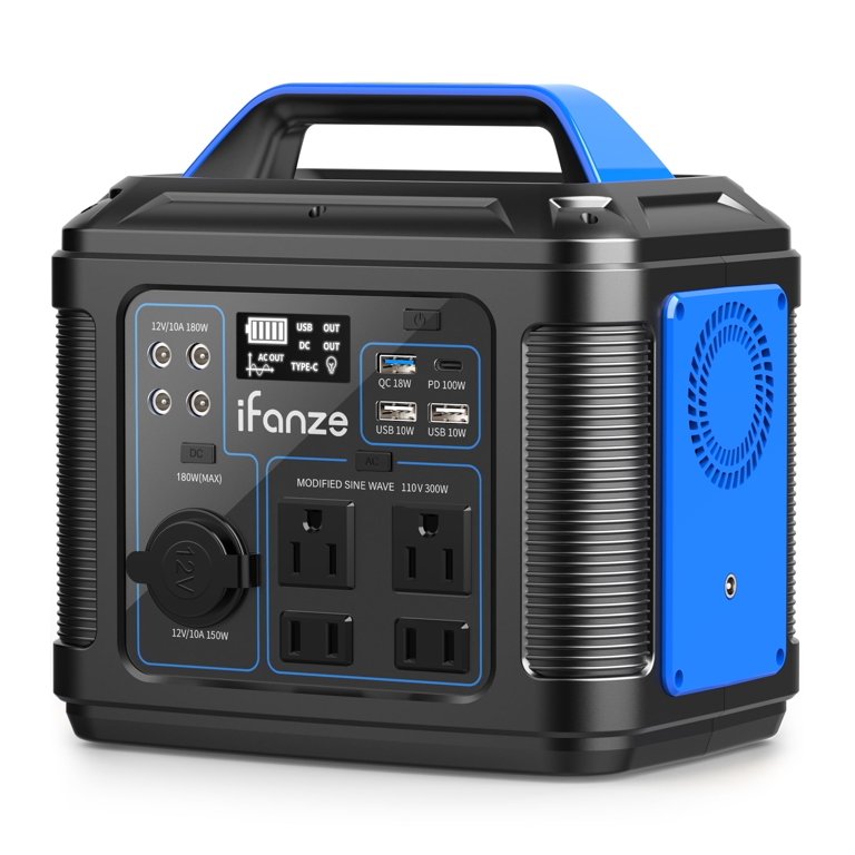 iFanze 300W Power Station - 296Wh Lithium Battery, Solar Generator