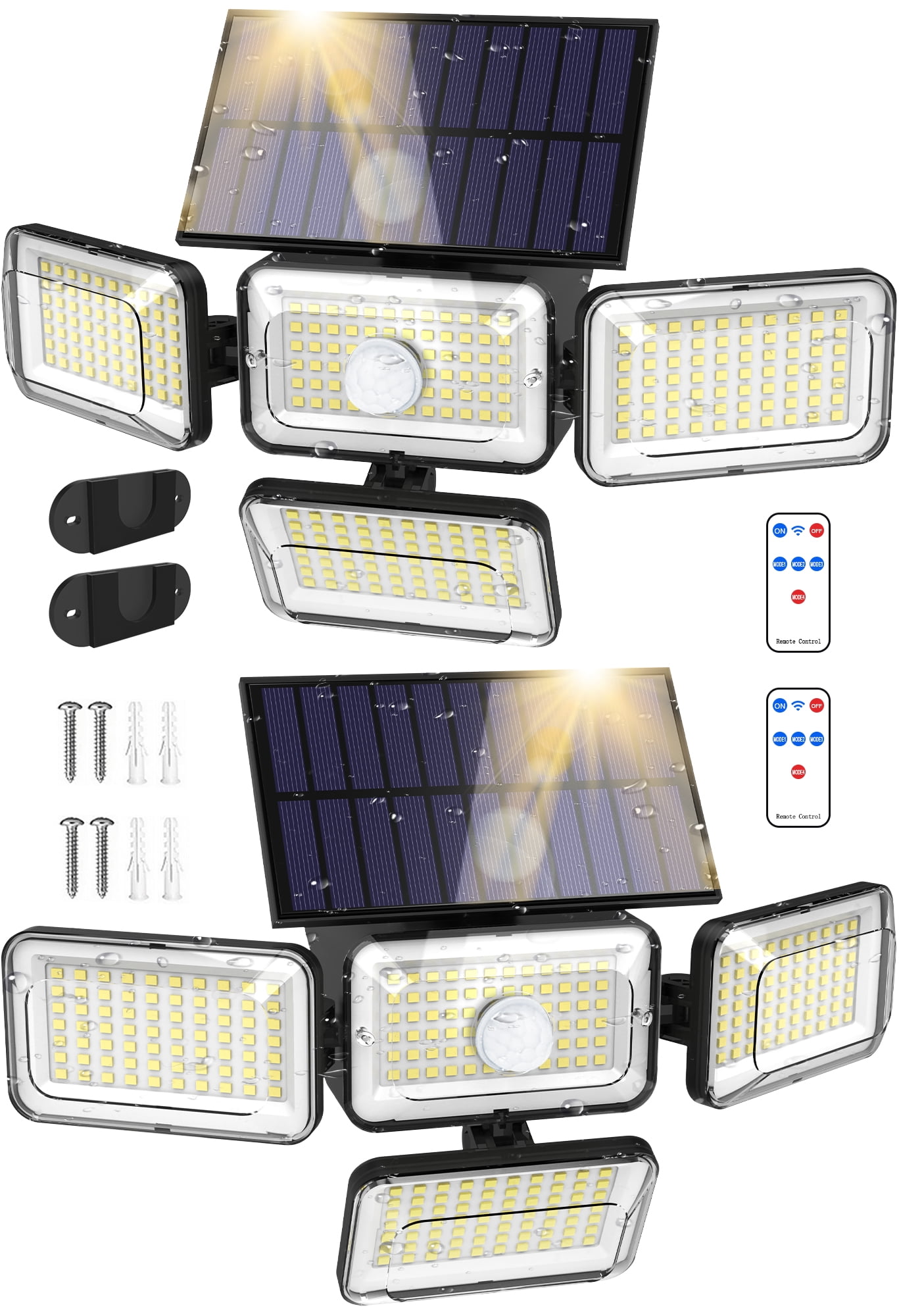 1000 Lumens 48 LED Solar Lights Outdoor Bright JACKYLED 1-Pack