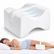 iFaveorr Knee Pillow for Side Sleepers, Memory Foam Leg Cushion, Adjustable Strap, Hip & Back Support, 9.8x7.9x5.9 in