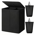 thumbnail image 1 of iFaveorr 154L Laundry Hamper with Lid and 2 Removable Laundry Bags, Large Collapsible 2 Dividers Dirty Clothes Basket with Handles for Bedroom Laundry Room Closet Bathroom, Black, 1 of 7