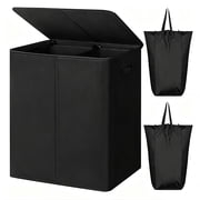 iFaveorr 154L Laundry Hamper with Lid and 2 Removable Laundry Bags, Large Collapsible 2 Dividers Dirty Clothes Basket with Handles for Bedroom Laundry Room Clos