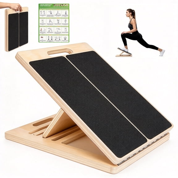 iFaveorr Slant Board for Calf Stretching, Portable Squats Calf Stretcher Pilates, Adjustable Incline Board for Knees, Ankle, Heel and Feet