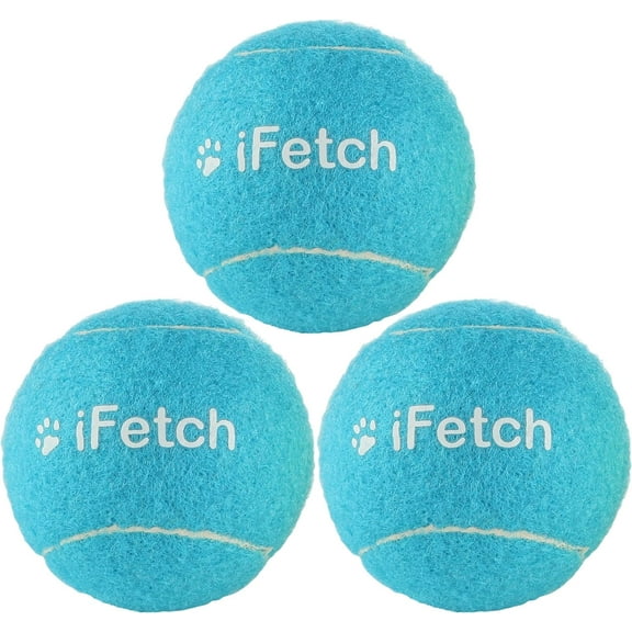 iFetch Tennis Balls for Medium and Large Dogs, Toy Ball 3 Pack, Use with iFetch Too Automatic Launcher, Blue, 2.5 Inch Diameter