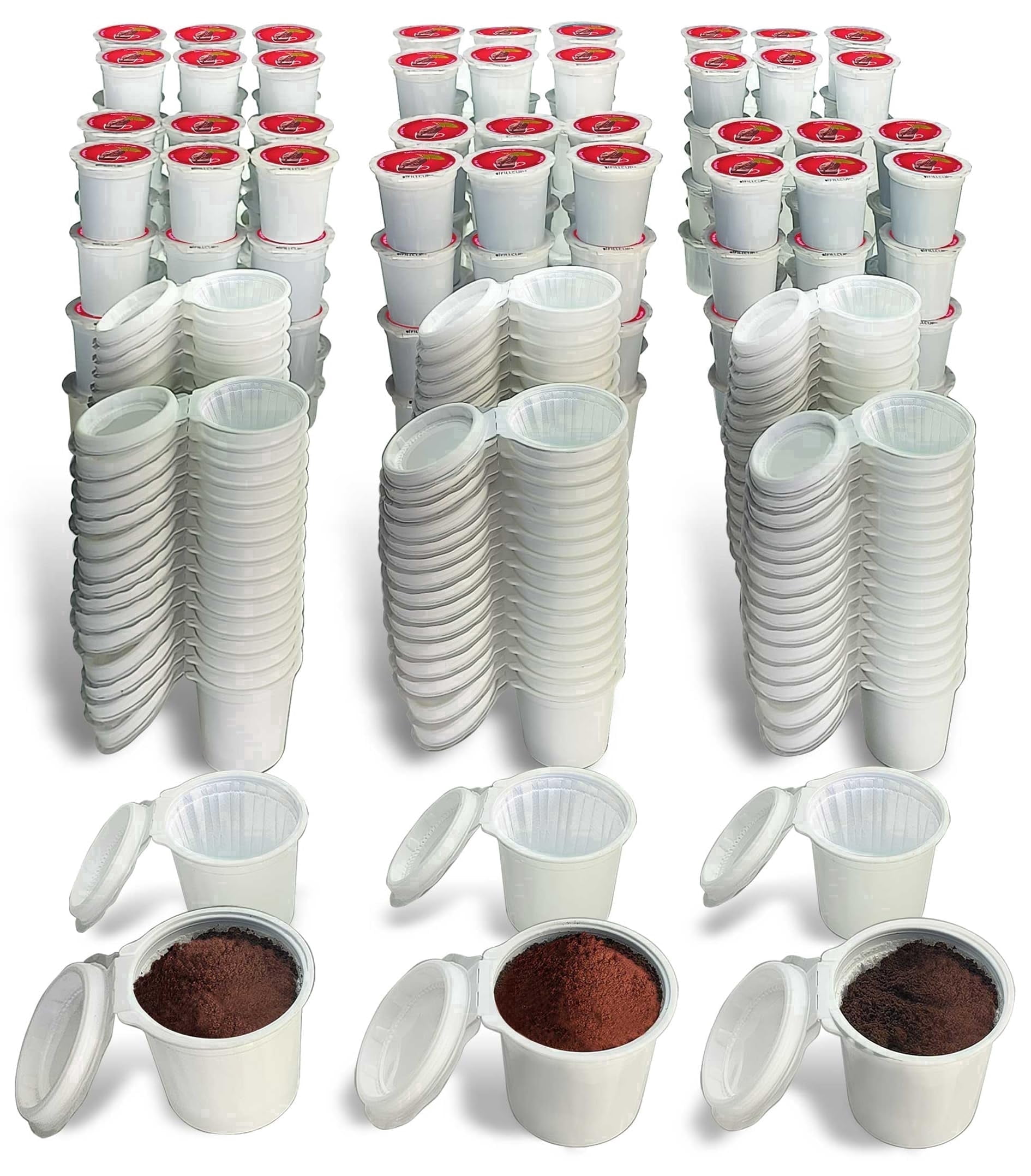 240 iFillCup Fillable K Cups - Ultrafine Filters for Sediment-Free Brewing, Universal K Cup Brewer Compatibility, DeepBrew Filter Holds 50% More Coffee for Stronger and Bigger Brews (Red)