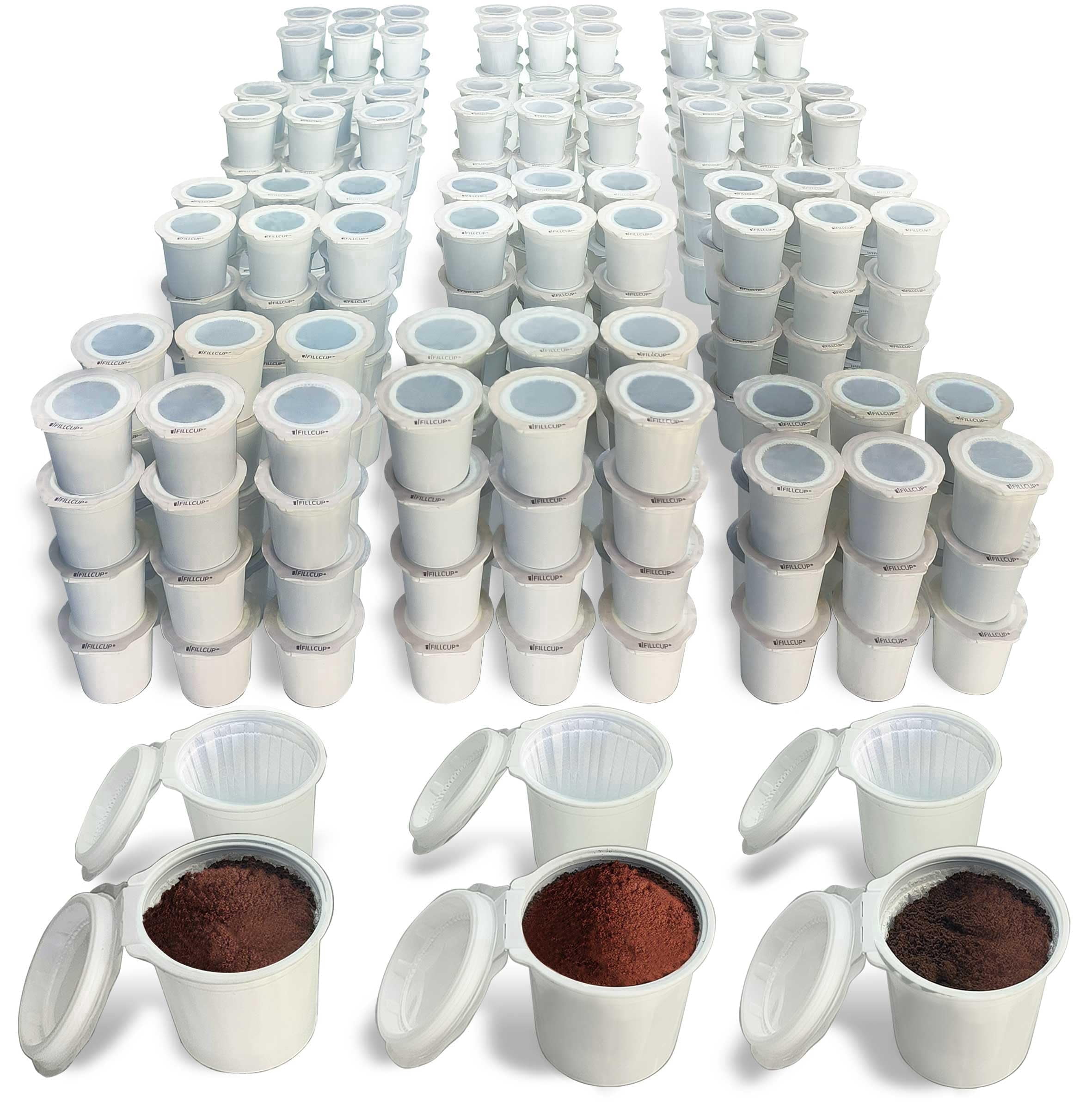 288 iFillCup Fillable K Cups - Ultrafine Filters for Sediment-Free Brewing, Universal K Cup Brewer Compatibility, DeepBrew Filter Holds 50% More Coffee for Stronger and Bigger Brews (White)