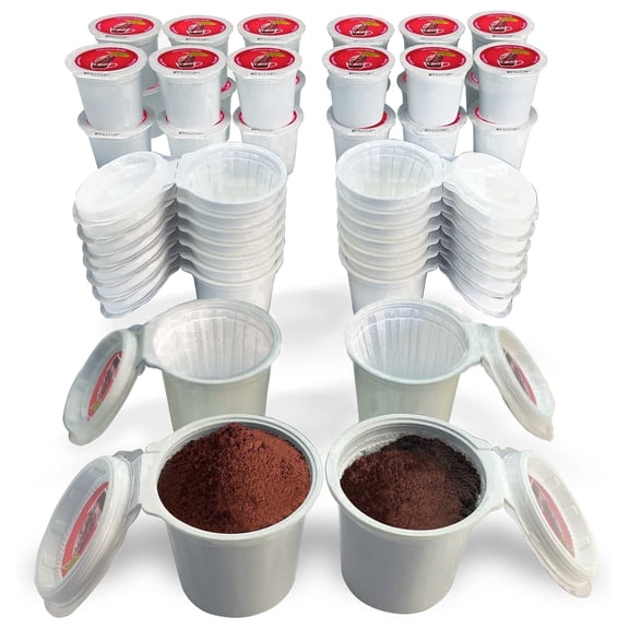 42 iFillCup Fillable K Cups - Ultrafine Filters for Sediment-Free Brewing, Universal K Cup Brewer Compatibility, DeepBrew Filter Holds 50% More Coffee for Stronger and Bigger Brews (Red)