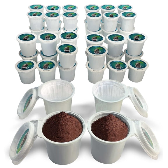 48 iFillCup Fillable K Cups - Ultrafine Filters for Sediment-Free Brewing, Universal K Cup Brewer Compatibility, DeepBrew Filter Holds 50% More Coffee for Stronger and Bigger Brews (Green)