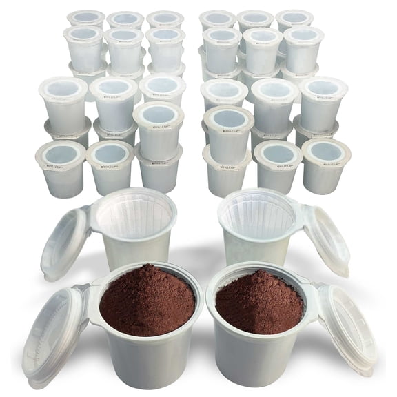 48 iFillCup Fillable K Cups - Ultrafine Filters for Sediment-Free Brewing, Universal K Cup Brewer Compatibility, DeepBrew Filter Holds 50% More Coffee for Stronger and Bigger Brews (White)