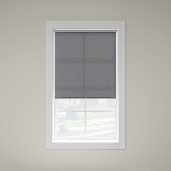 iFit Dark Gray Cordless UV Blocking Reflective Polyester Solar Screen Roller Shade - 23 in. W x 74 in. L