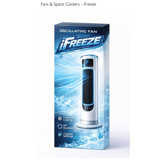 iFreeze Oscillating Tower Fan  Powerful Cooling with 90 Oscillation