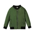 thumbnail image 1 of iFshaion Toddler Baby Girls Boys Jacket Solid Color Long Sleeve V Neck Zip Up Coat Winter Fashion Casual Shacket For Boys And Girls Green 3T, 1 of 9