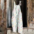thumbnail image 1 of iFshaion Women's Fashion Overalls Beautiful Pattern Print Adjustable Backless Pants Wide Leg Pockets Baggy Overalls For Women White-B L, 1 of 5
