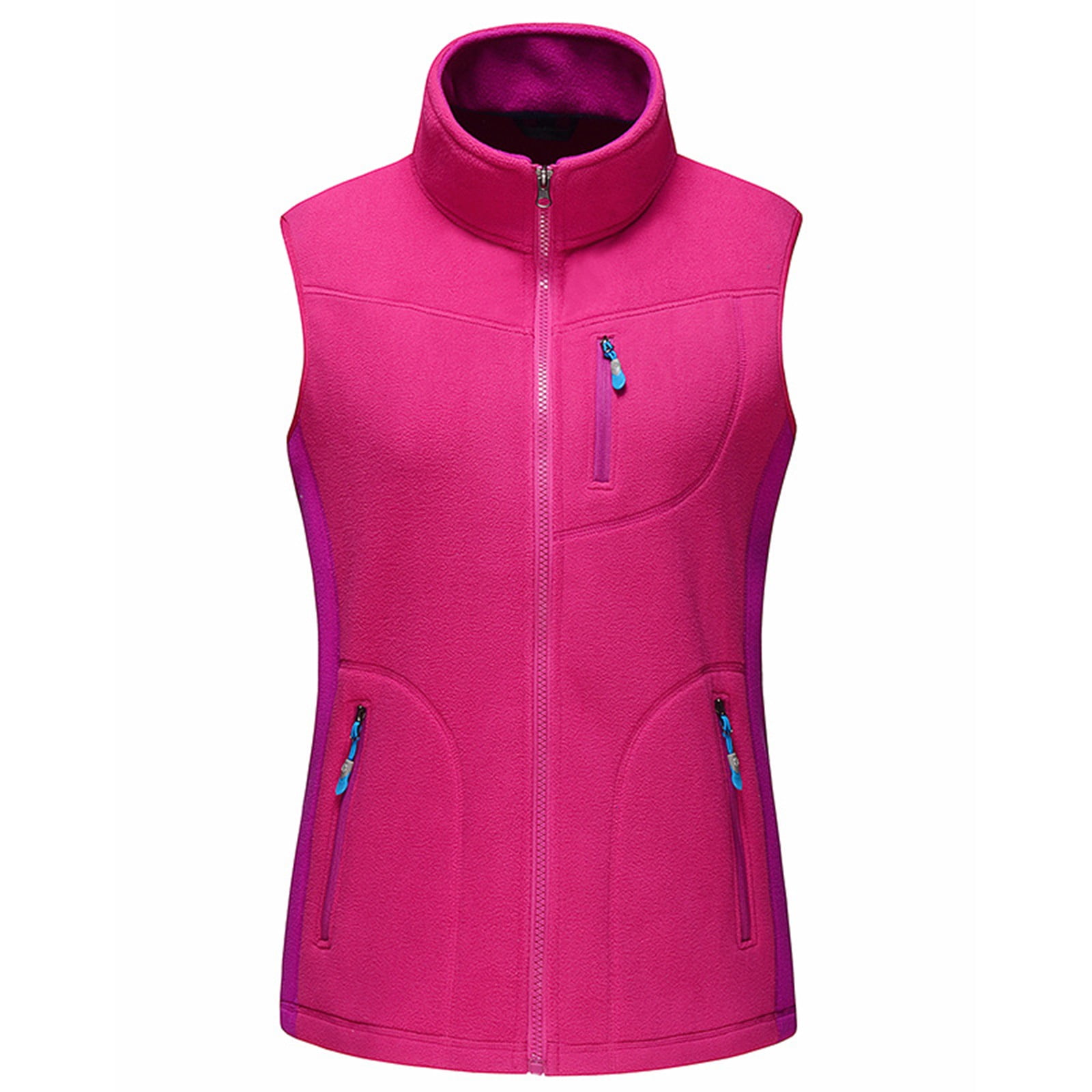 iFshaion Women's Vest Fleece Jacket Fashion Casual Solid Color Pocket Style Fleece Warm Vest