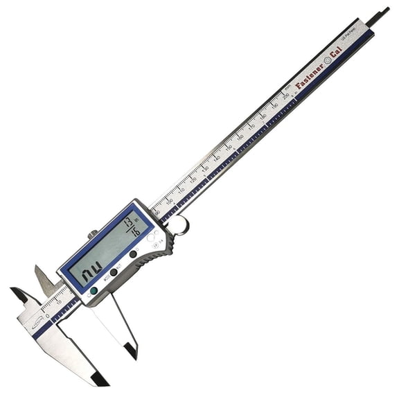iGAGING Fastener Cal Digital Caliper 0-8"/200 mm - IP54 Electronic Caliper - Quick & Accurate Inch/Metric/Inch Fractional/Fastener Size Reading - Includes Case, Manual, & Battery
