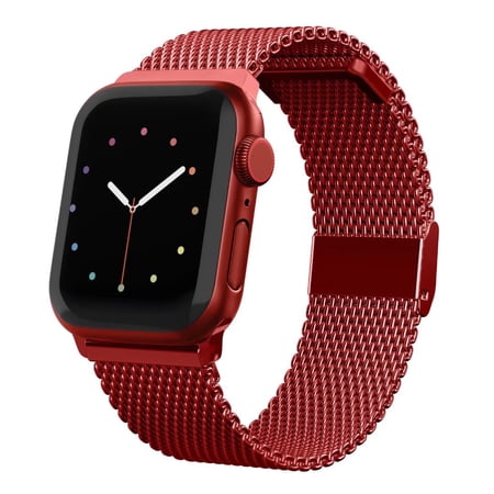 iGK Compatible with Apple Watch Band 38mm 40mm 42mm 44mm, Stainless Steel Mesh Loop Band Adjustable Magnetic Replacement Wristband Compatible with iWatch Series 7 6 5 4 3 2 1 SE