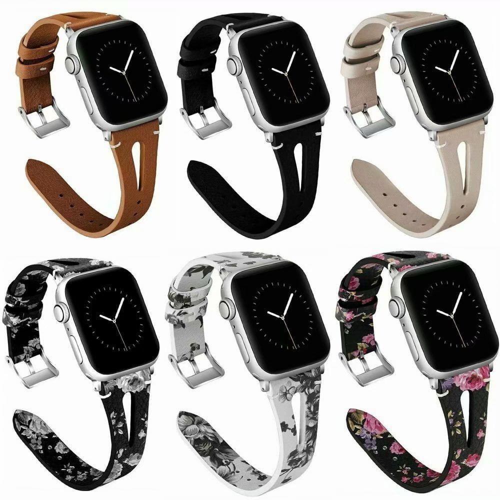  Luxury Designer Watch Band Compatible with Apple Watch 41mm  40mm 38mm, Soft Leather Replacement Band Strap Watch Band for iWatch Series  9/8/7/6/5/4/3/2/1/SE Black : Cell Phones & Accessories