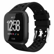 iGK Compatible for Fitbit Versa2/Fitbit Versa Lite Edition/Fitbit Versa Special Edition/Fitbit Versa Strap Sport, Breathable Replacement Bands Sport Watch Strap Wristband for Women Men (Large, Black)