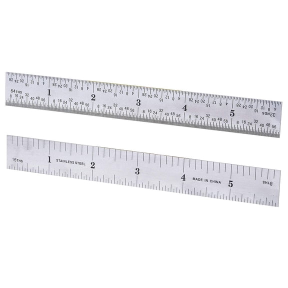6 Inch Metal Ruler / Machinist's Scale 8th's, 16th's, 32nds  64th's