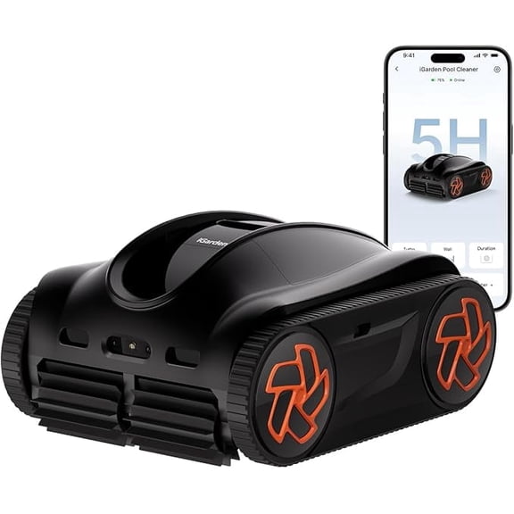 iGarden K-AI Cordless Robotic Pool Cleaner, Dual Camera Vision, Smart Navigation, 22,000 LPH Suction, 5H Runtime