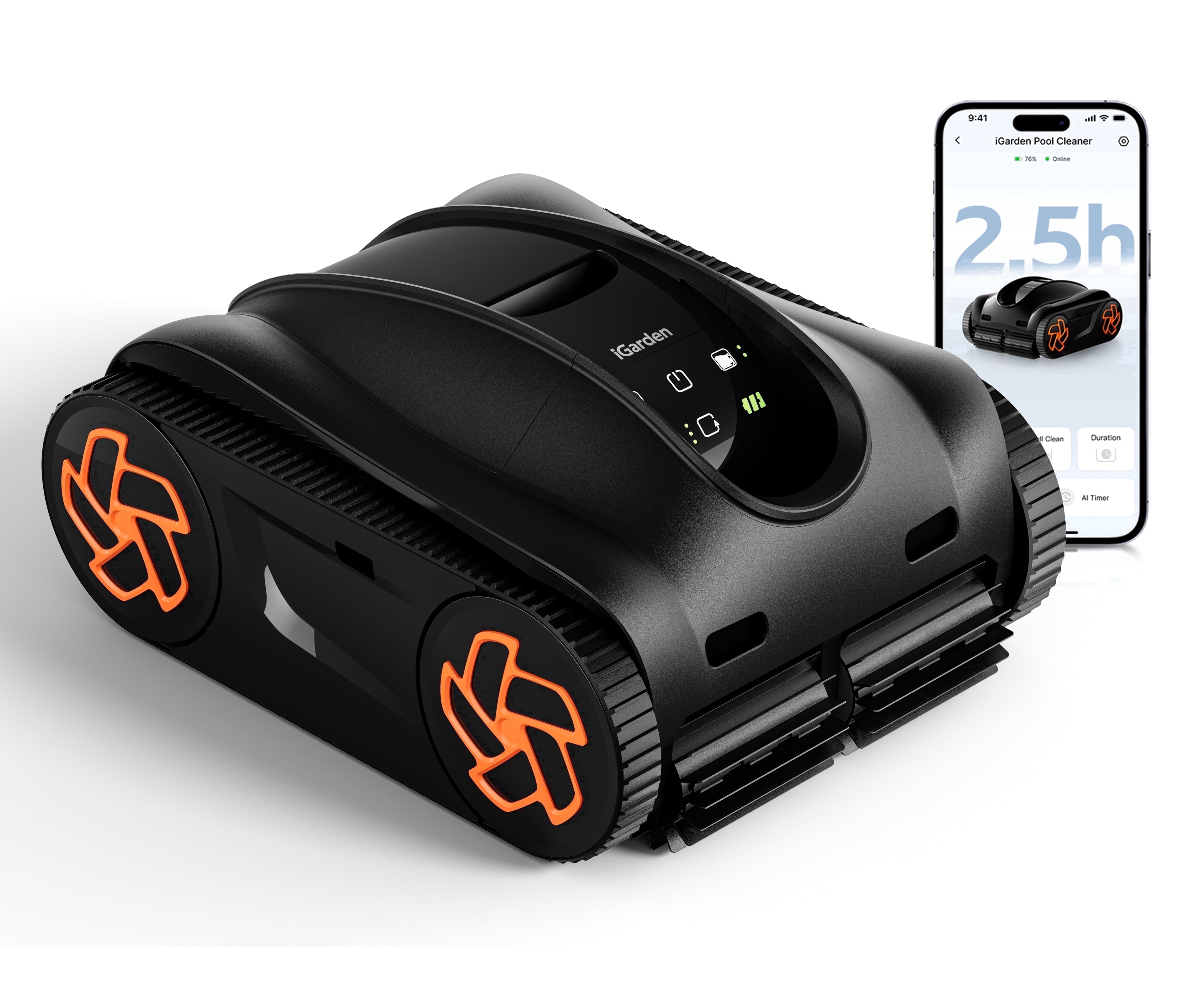 iGarden K Series Cordless Robotic Pool Vacuum for Inground & Above-Ground Pools, Smart Navigation, 150 Min Runtime