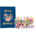 thumbnail image 1 of iGifts And Cards Happy 86th Blue Birthday 3D Pop Up Greeting Card – Awesome 86 Birthday Card For Man, Woman, Happy Eighty Six Birthday Gift For Dad, Mom, Best Husband, Wife Unique Present, 5" X 7", 1 of 4