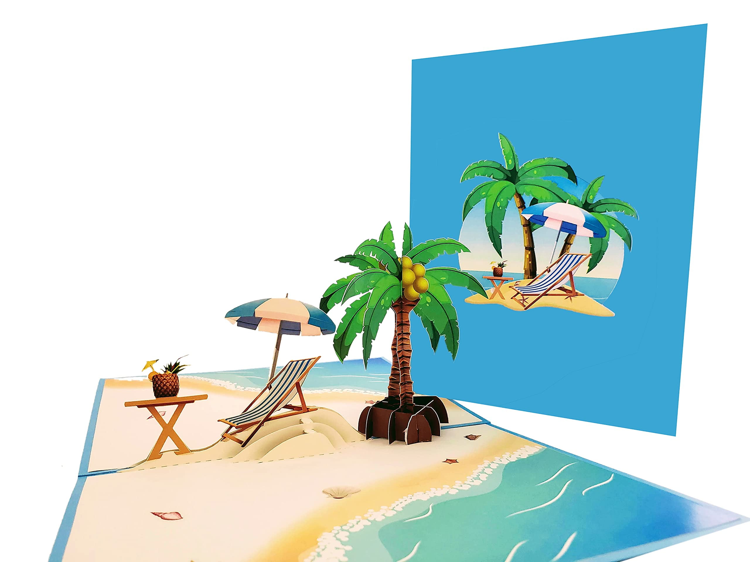 IGifts And Cards Oceanfront 3D Pop Up Greeting Card - Tree, Palms ...