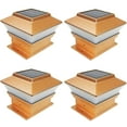 thumbnail image 1 of iGlow 4 Pack Copper Outdoor Garden 4 x 4 Solar LED Post Deck Cap Square Fence Light, 1 of 6