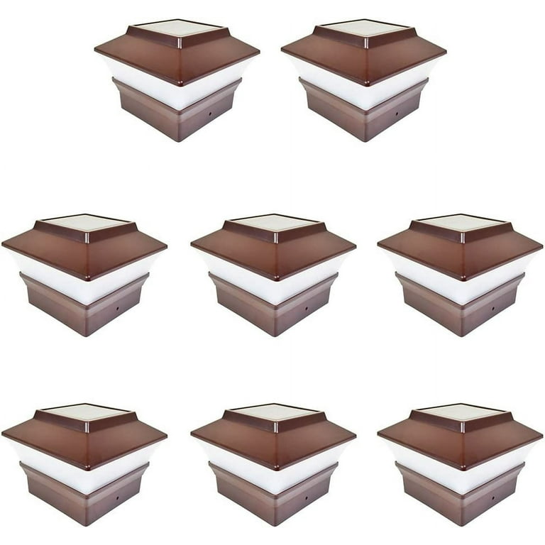 Iglow 8 pack outdoor garden 4 x 4 solar led post deck sale cap square fence light landscape lamp pvc vinyl
