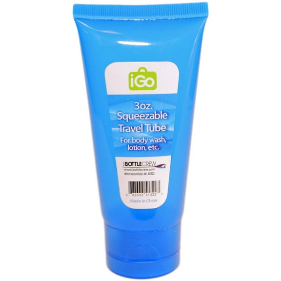 iGo Travel Squeezable Tube, Plastic, 3 oz