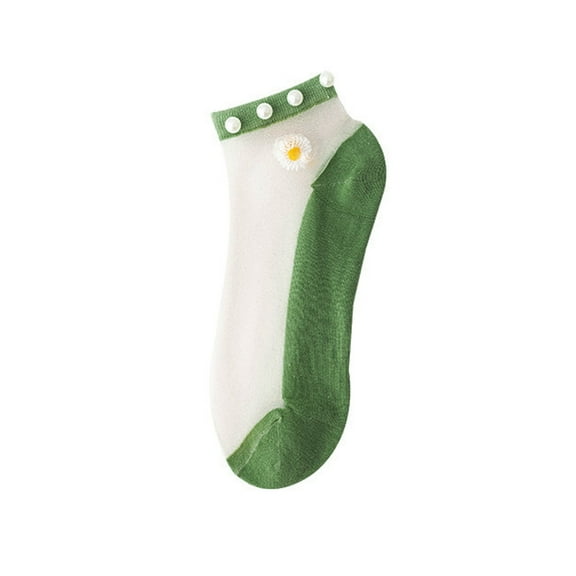 iHPH7 10 Pairs of Socks Sheer Socks Womens Ankle Socks Mesh Socks Short Socks for Women Stockings for Women Ladies Socks Nylon Socks for Women Green One Size