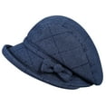 thumbnail image 1 of iHPH7 1920s Hat Fancy Hats for Women Felt Hat Bucket Hats for Woman Cloche Hats for Women, Navy M, 1 of 5