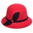 thumbnail image 1 of iHPH7 1950s Accessories for Women Winter Hats for Women Derby Hats for Women Felt Hat Bucket Hats for Woman, Red One Size, 1 of 2